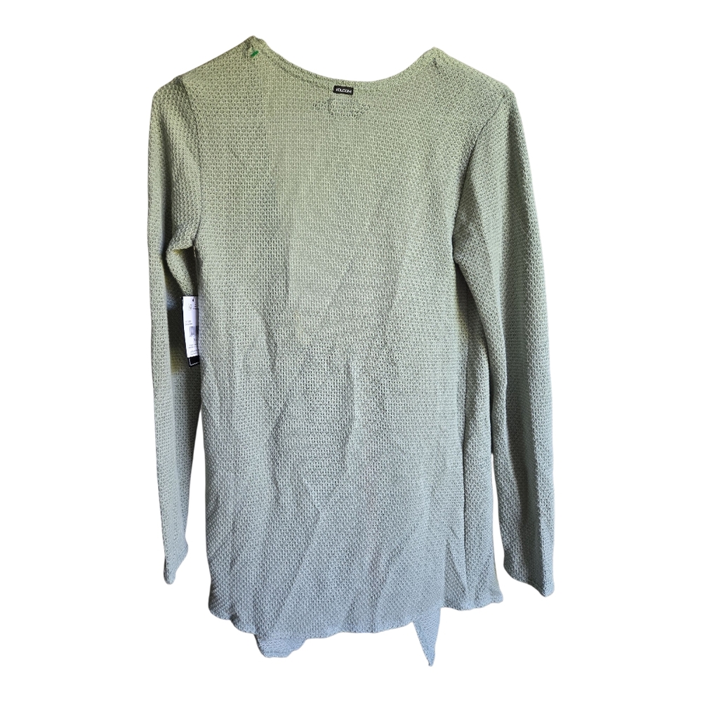 Volcom Green Open Front Sweater - Picture 2 of 2